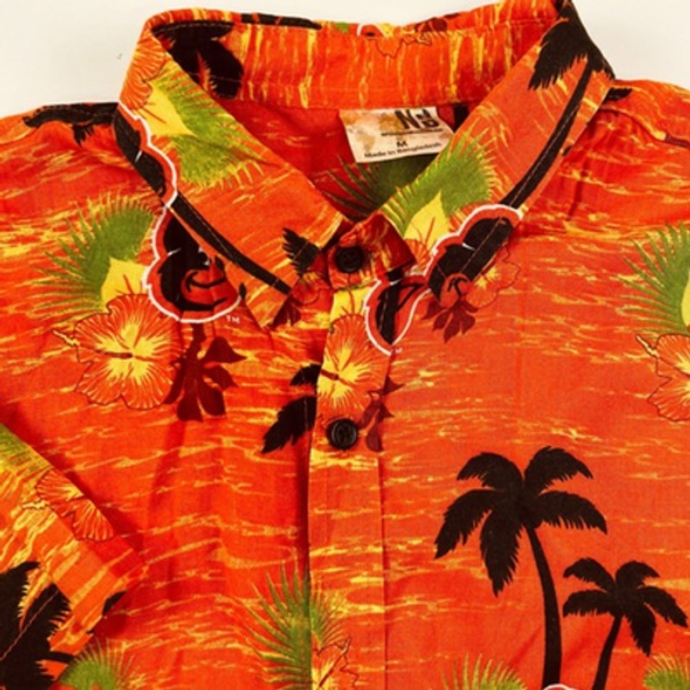Baltimore‎ Orioles MLB Hawaiian Button Baseball Shirt Mens Tropical S/S Orange M